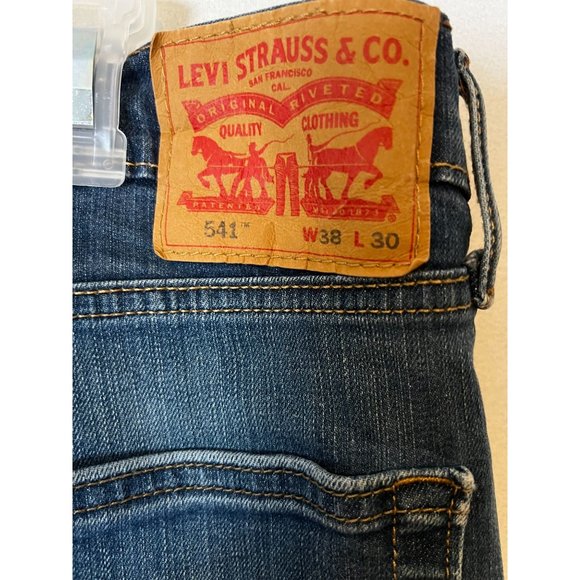 Levis 541 Jeans Mens 38 x 30 Athletic Fit Relaxed Straight Leg Blue Med Wash Fa - Picture 7 of 12